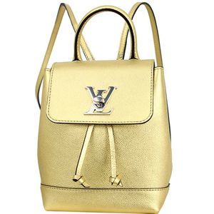 Lock Me Backpack Mini Rucksack Metallic LV Logo Crossbody Shoulder Bag